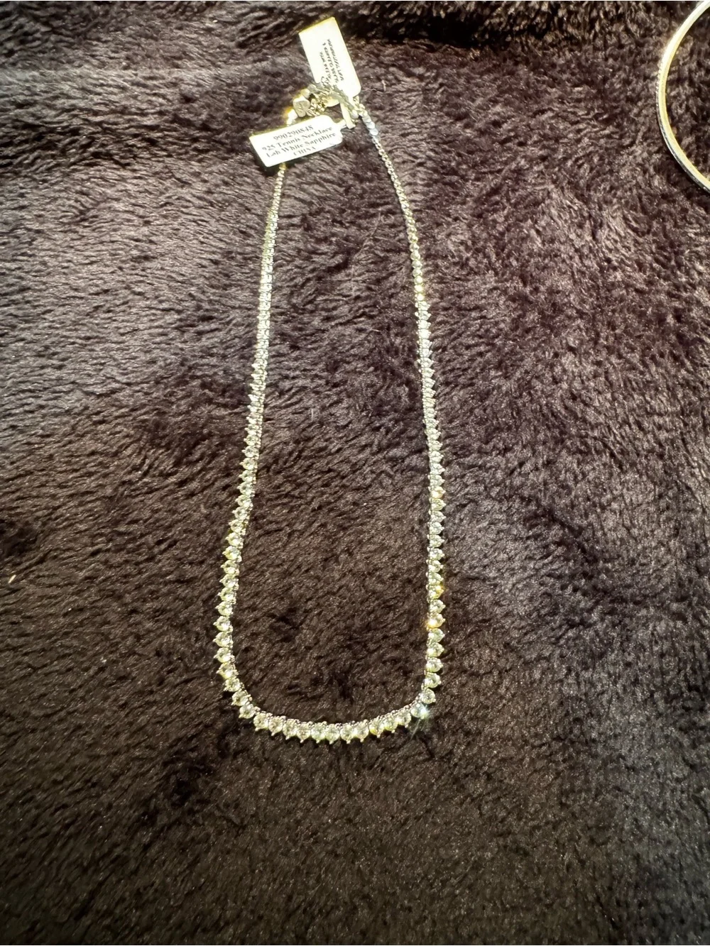BLING! Sterling Silver White Sapphire necklace adjustable 16”-18”